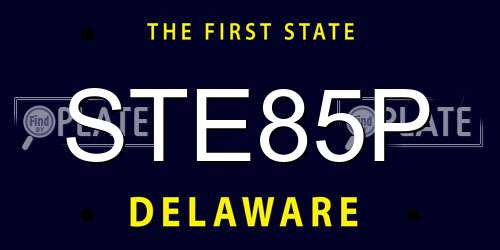 STE85P Delaware License Plate