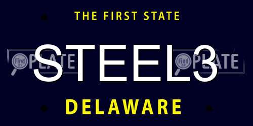 STEEL3 Delaware License Plate