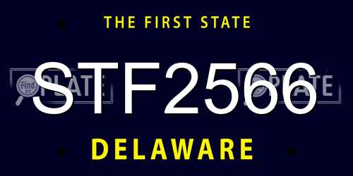 STF2566 Delaware License Plate
