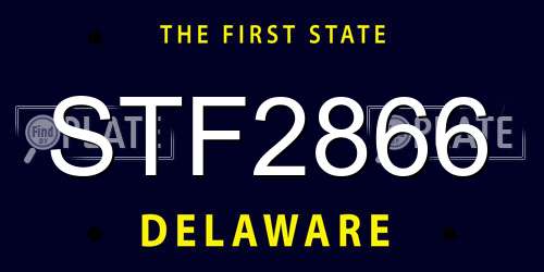 STF2866 Delaware License Plate