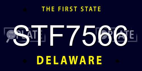 STF7566 Delaware License Plate