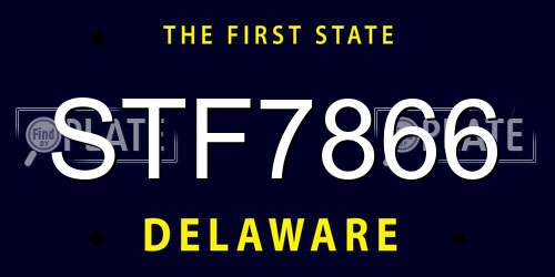STF7866 Delaware License Plate
