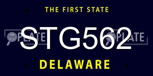 STG562 Delaware License Plate