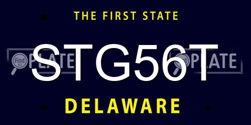 STG56T Delaware License Plate