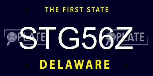 STG56Z Delaware License Plate
