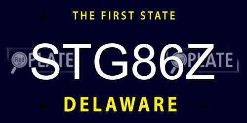 STG86Z Delaware License Plate
