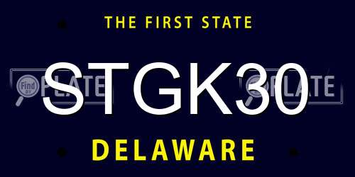 STGK30 Delaware License Plate