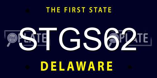 STGS62 Delaware License Plate