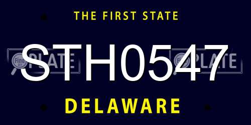 STH0547 Delaware License Plate