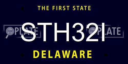STH32I Delaware License Plate