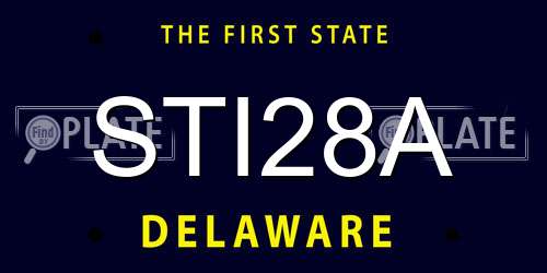 STI28A Delaware License Plate