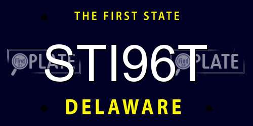 STI96T Delaware License Plate