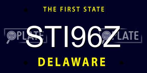 STI96Z Delaware License Plate