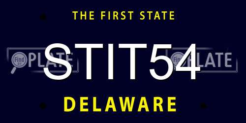 STIT54 Delaware License Plate