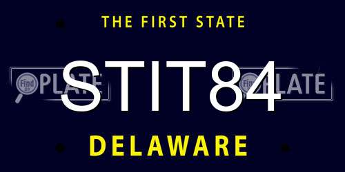 STIT84 Delaware License Plate