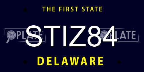 STIZ84 Delaware License Plate