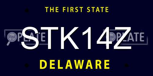 STK14Z Delaware License Plate