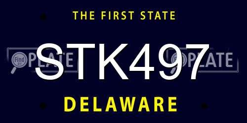 STK497 Delaware License Plate