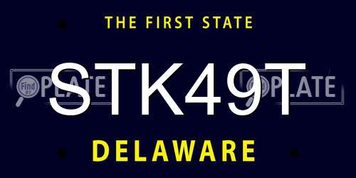 STK49T Delaware License Plate