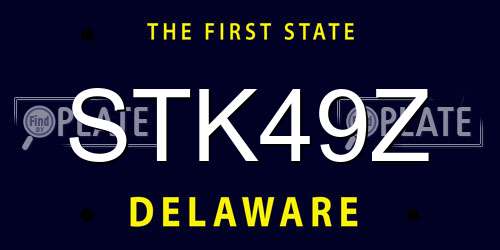 STK49Z Delaware License Plate