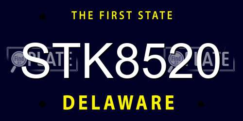 STK8520 Delaware License Plate