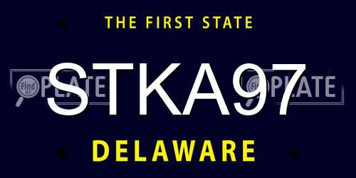 STKA97 Delaware License Plate
