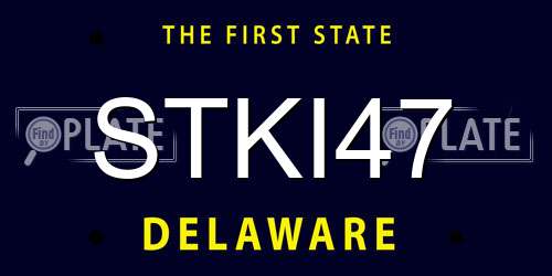 STKI47 Delaware License Plate