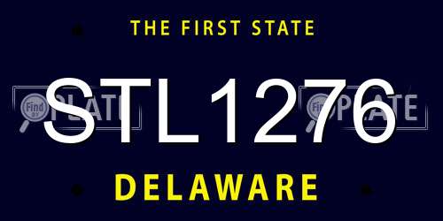 STL1276 Delaware License Plate