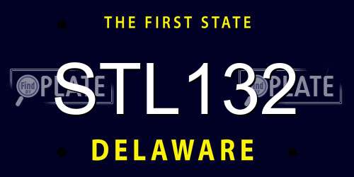 STL132 Delaware License Plate