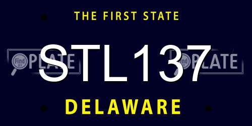 STL137 Delaware License Plate