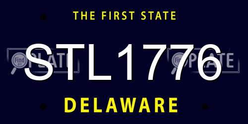 STL1776 Delaware License Plate