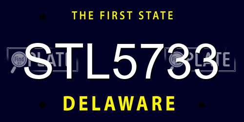 STL5733 Delaware License Plate