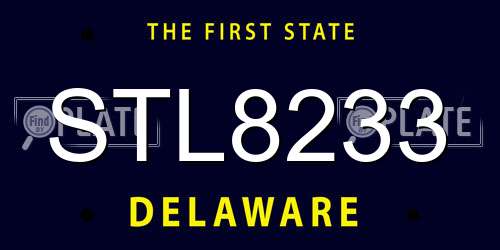STL8233 Delaware License Plate
