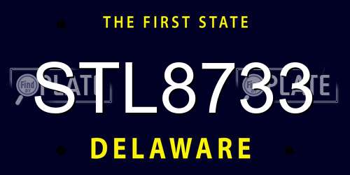 STL8733 Delaware License Plate