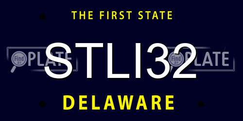 STLI32 Delaware License Plate