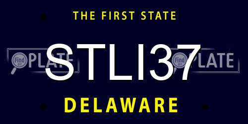 STLI37 Delaware License Plate