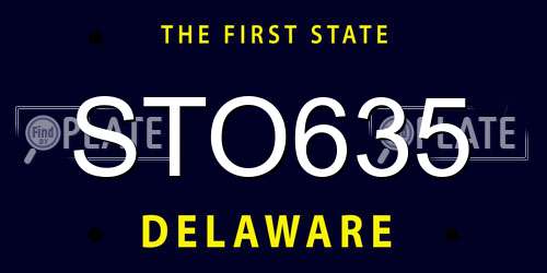 STO635 Delaware License Plate