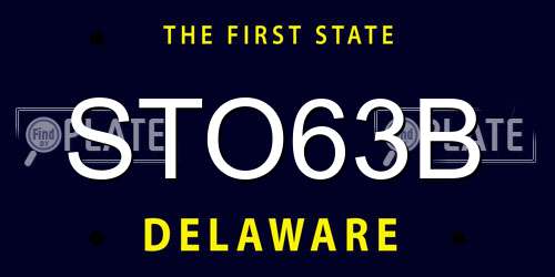STO63B Delaware License Plate