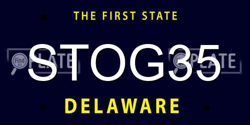 STOG35 Delaware License Plate