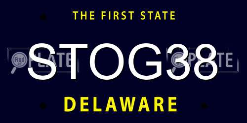 STOG38 Delaware License Plate