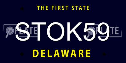 STOK59 Delaware License Plate
