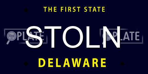STOLN Delaware License Plate