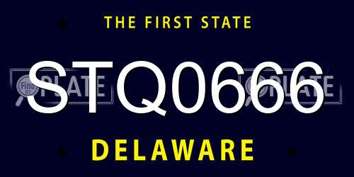 STQ0666 Delaware License Plate