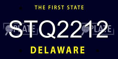 STQ2212 Delaware License Plate