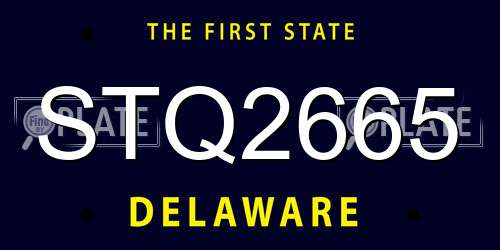 STQ2665 Delaware License Plate