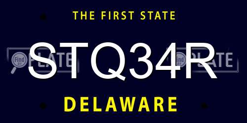 STQ34R Delaware License Plate
