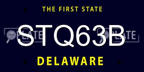 STQ63B Delaware License Plate
