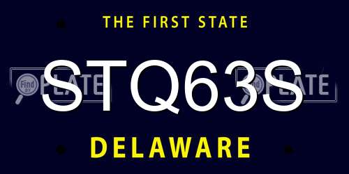 STQ63S Delaware License Plate