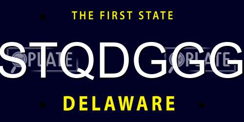 STQDGGG Delaware License Plate