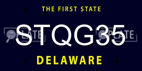 STQG35 Delaware License Plate